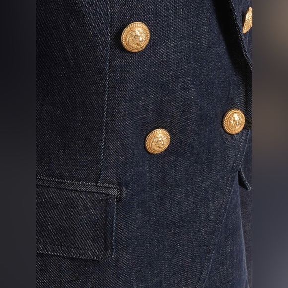 BALMAIN Kids Double-Breasted Long Sleeved Denim Blazer & Skirt Set Size 6(Girls) - Picture 6 of 10